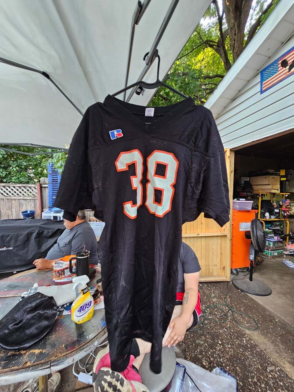Vintage Russell Athletic Black Mesh Football Jersey Number 38 Medium